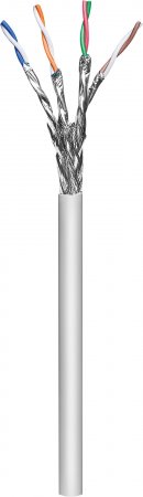 Verlegekabel Cat6a, S/FTP INTELLINET 305 m Kabeltrommel, LS0H, CPR-Dca-klassifiziert, AWG 23, Massivdraht, grau