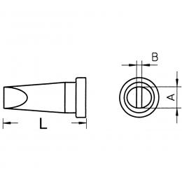 Weller Ersatzlötspitze LT A, meißelförmig, Spitze 1,6 mm breit
