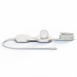 Zens Charging Cable USB C-C Pro 3 - White Kabelloses Ladegerät - 140 Watt - 3 Ausgabeanschlussstellen (24 pin USB-C, magnetisch), Aus hochwertigem Alu