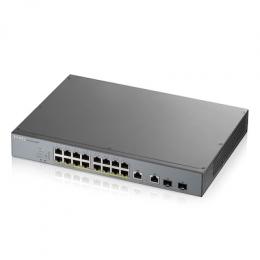 Zyxel GS1350-18HP Smart Managed Switch 16x Gigabit Ethernet (16x PoE+ max. 250 Watt), 2x GbE/SFP, Long Range, inkl. 1 Jahr Nebula Pro