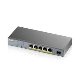 Zyxel GS1350-6HP Smart Managed Switch 5x Gigabit Ethernet (3x PoE+/2x PoE++ max. 60 Watt), 1x SFP, Long Range, inkl. 1 Jahr Nebula Pro