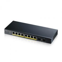 Zyxel GS1900-10HP V2 Smart Managed Switch 8x Gigabit Ethernet (8x PoE+ max. 77 Watt), 2x SFP, Layer 2, Desktop, Lüfterlos